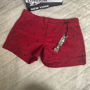 Freestyle Revolution Red Anchor Print Shorts NWT Nautical Size 13